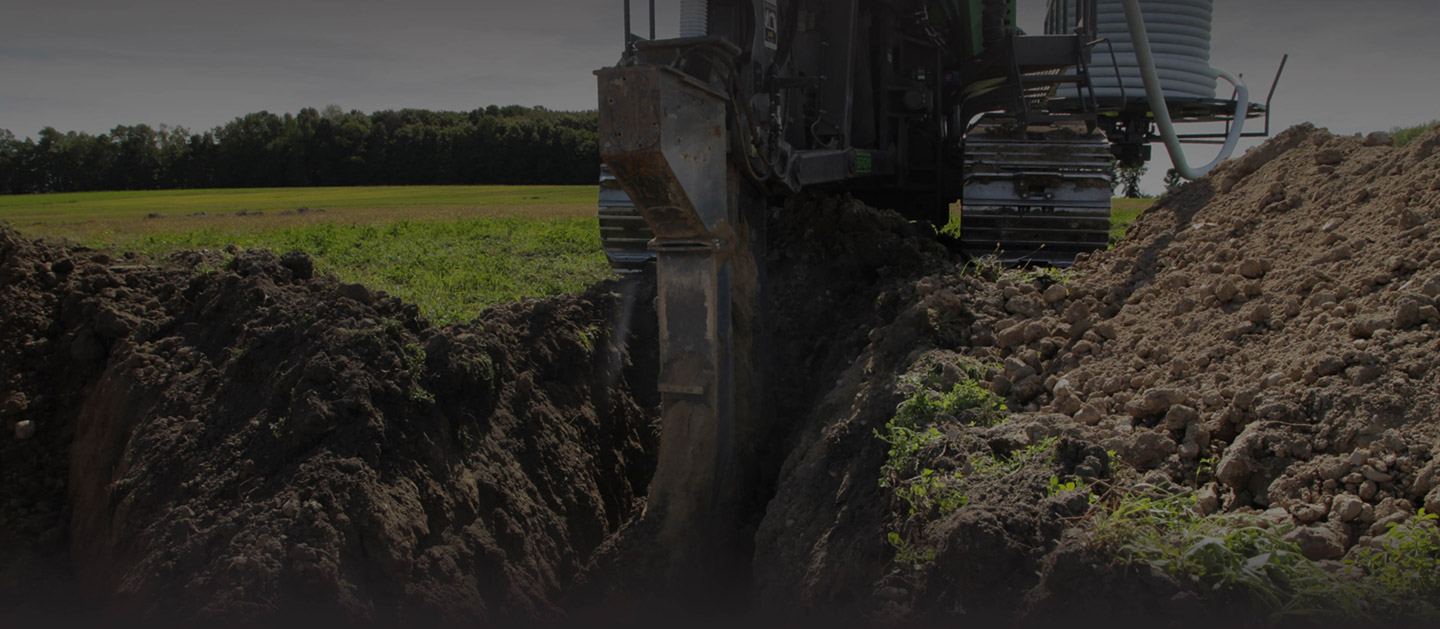 tractor digging trench